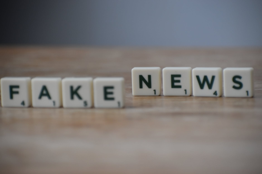 A Word "Fake News" Is Written