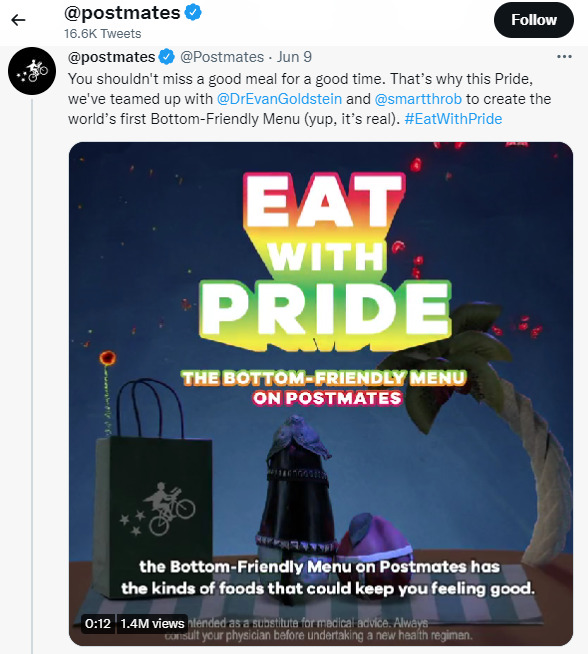 The Postmates Advertisement On Twitter