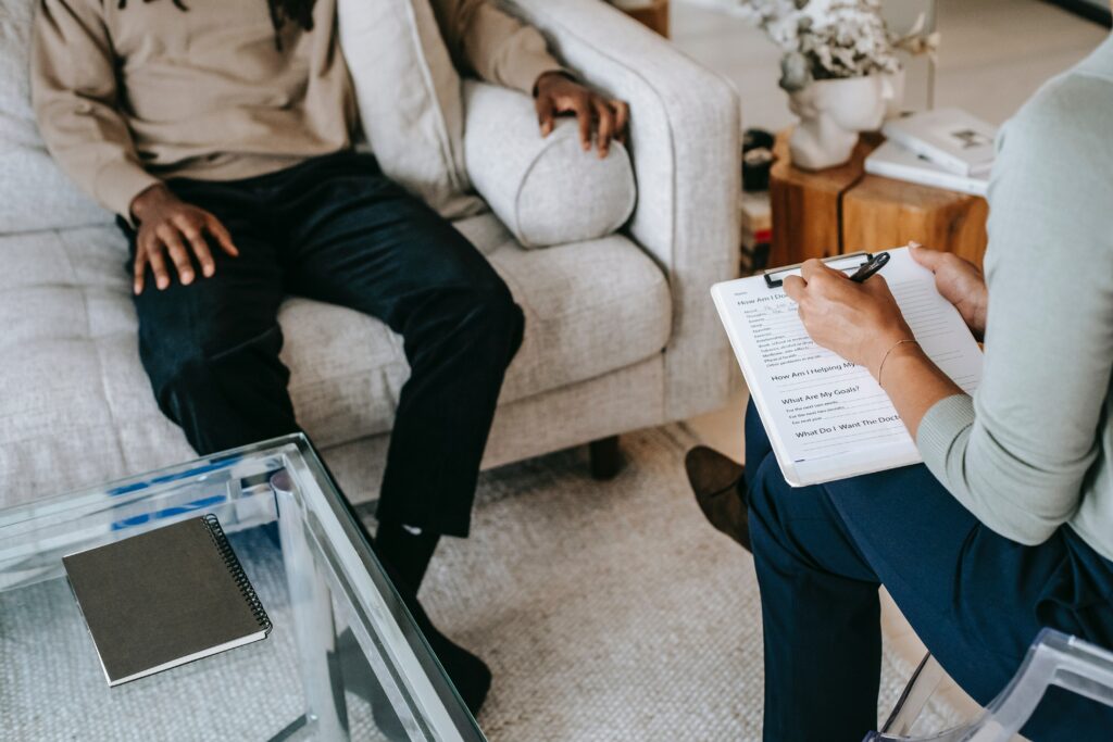 Person Taking Counseling For Emotional Numbness